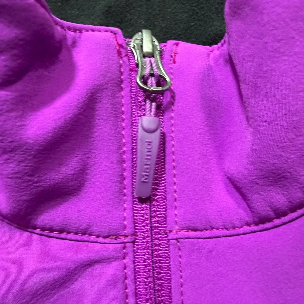 Marmot Jacket Womens Small Purple Soft Shell Midweight Lined Full Zip Gorp - EUC